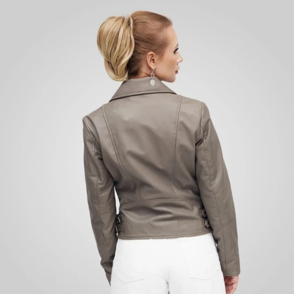 Bod & Christensen Red Oversized Irida Leather Moto Jacket - Picture 9 of 12